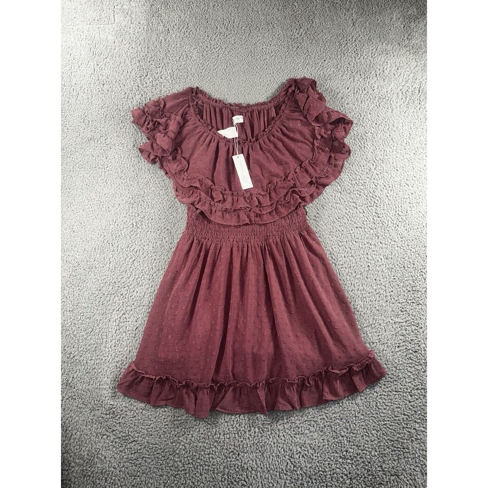 Babydoll Dress Women Large‎ Tiered Ruffle Textured Boho Coquette